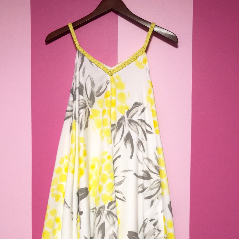 Merona Yellow and white summer dress NWT